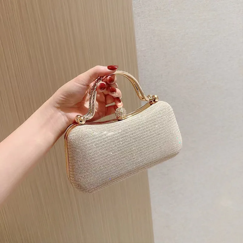 Wholesale Evening Bags Golden Silver Mini Purse Women Clutch Luxury Glitter Rhinestone Bags Handbag For Formal Dress