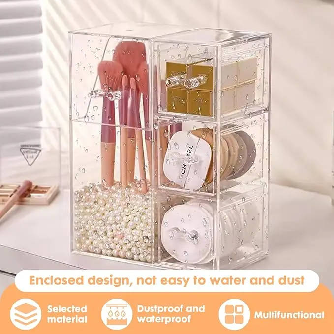 Transparenter Make-up-Pinselhalter Schublade Kosmetikpinsel-Organizer  Aufbewahrung Perlen-Schminktische Kosmetikprodukt-Kategorie  Prsentationsstnder