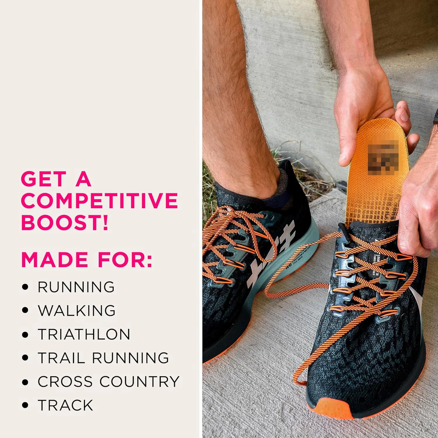 Running Shoe Insoles Arch Support Inserts Size XL Reduce Fatigue Insoles for Running Shoes Arch Support Inserts to Help  main image 2