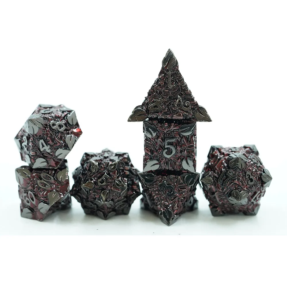 Metal Çokyüzlü Özel Logolu RPG Dungeons and Dragons Zar Seti