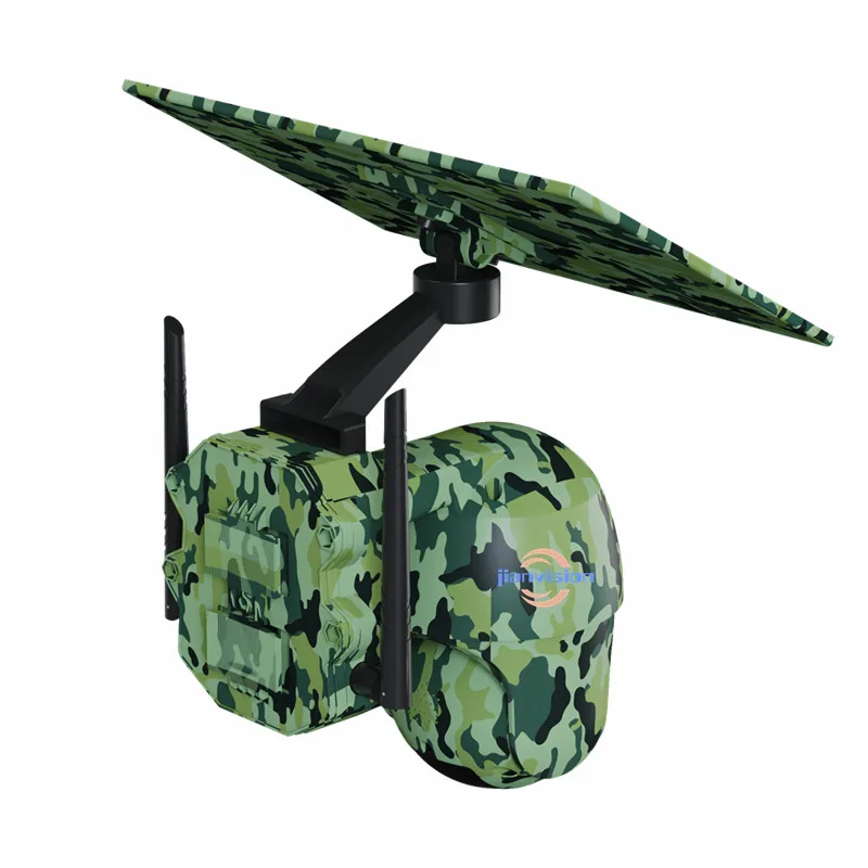 Jianvision Forest Bark Camouflage Maple Leaf Patterns 4G PTZ Wireless Solar Powered Outdoor Security Solar Construction Camera