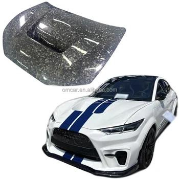 Car Accessories Forged Carbon Fiber Front Lid Engine Hood Cover Front Trunk Hood Bonnet For Ford Mustang Mach-E GT  Body Kit