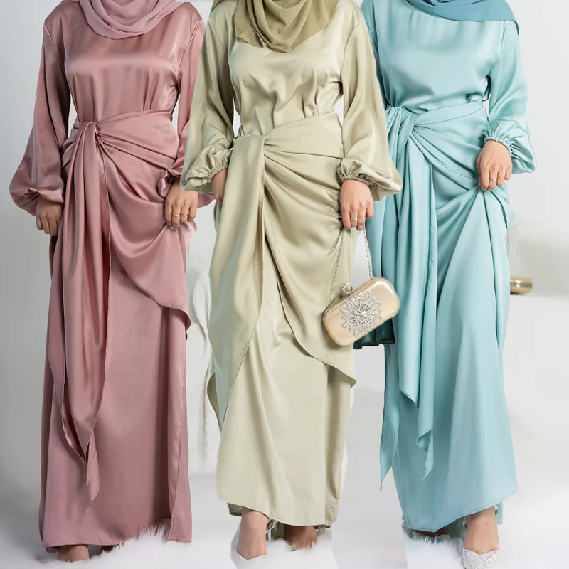 アバヤ　ドレス　ドバイ 新しい卸売トルコドバイ無地アバヤイスラム教徒の女性ドレス