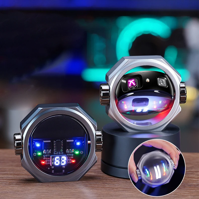 Starship Mecha fidget spinner decompresses dual arc lighter charging smart usb lighter