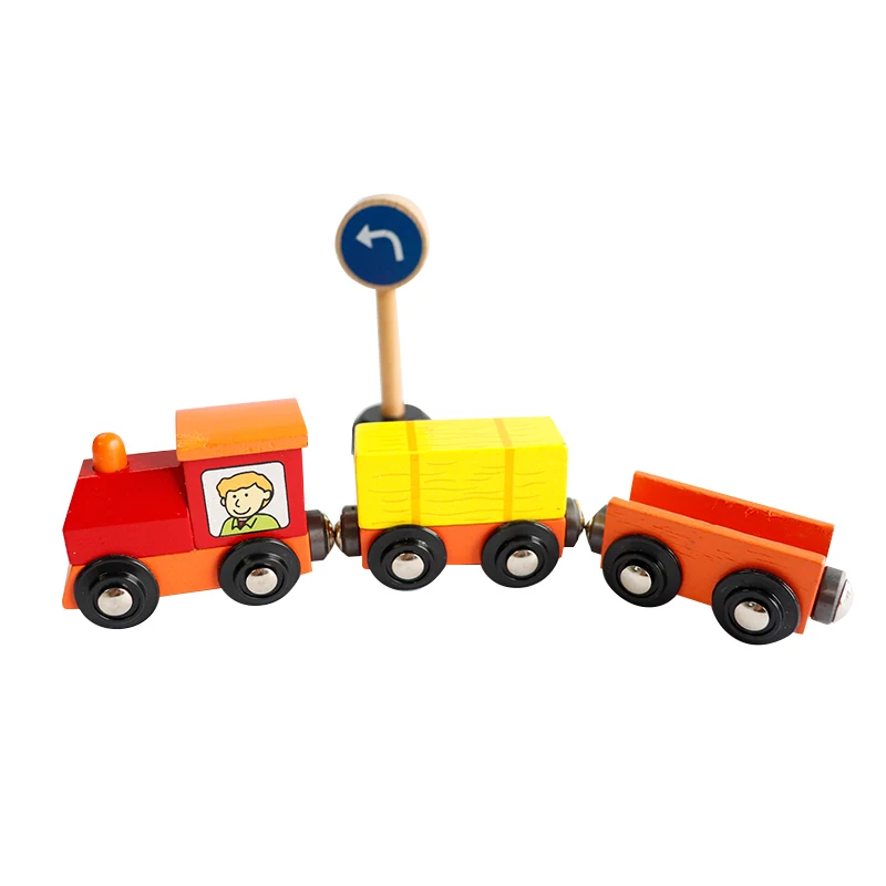 Деревянный трек, набор поездов, игрушечная железная дорога с картой, набор поездов для фермы, обучающие игрушки для детей, Обучающие Детские игрушки