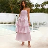 Purple Multi Tiered Layered Maxi Dress