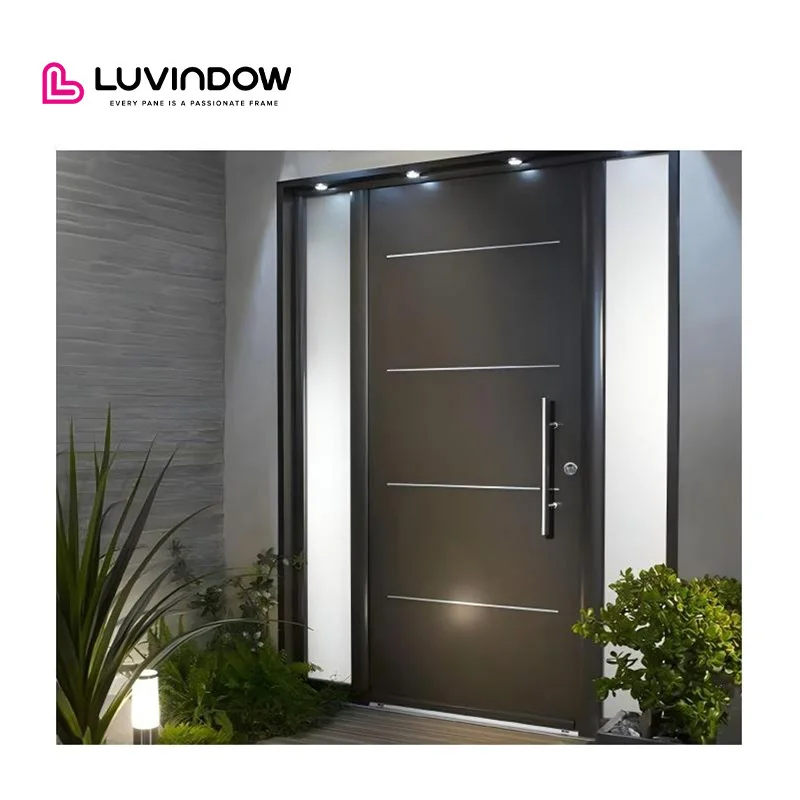 Luvindow Traditional Customized Design Oak Pine Cherry Solid Wood Entry Pivot Hinged Swings Both Ways Doors
