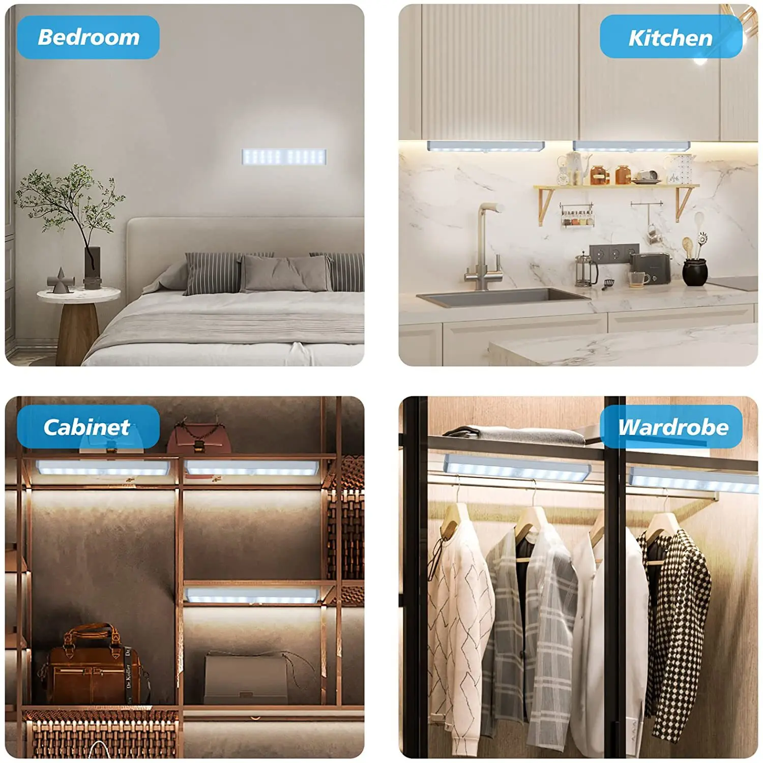 product led living room white 37v modern clear glass remote led cabinet lamp 80 led wireless charging station led closet lights 150 3m-41