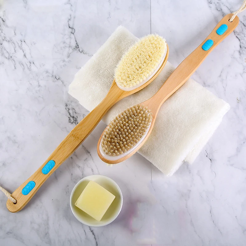 Hot Sale Antiskid Handshake Wood Handle Back Body Cleaning Bath Brush