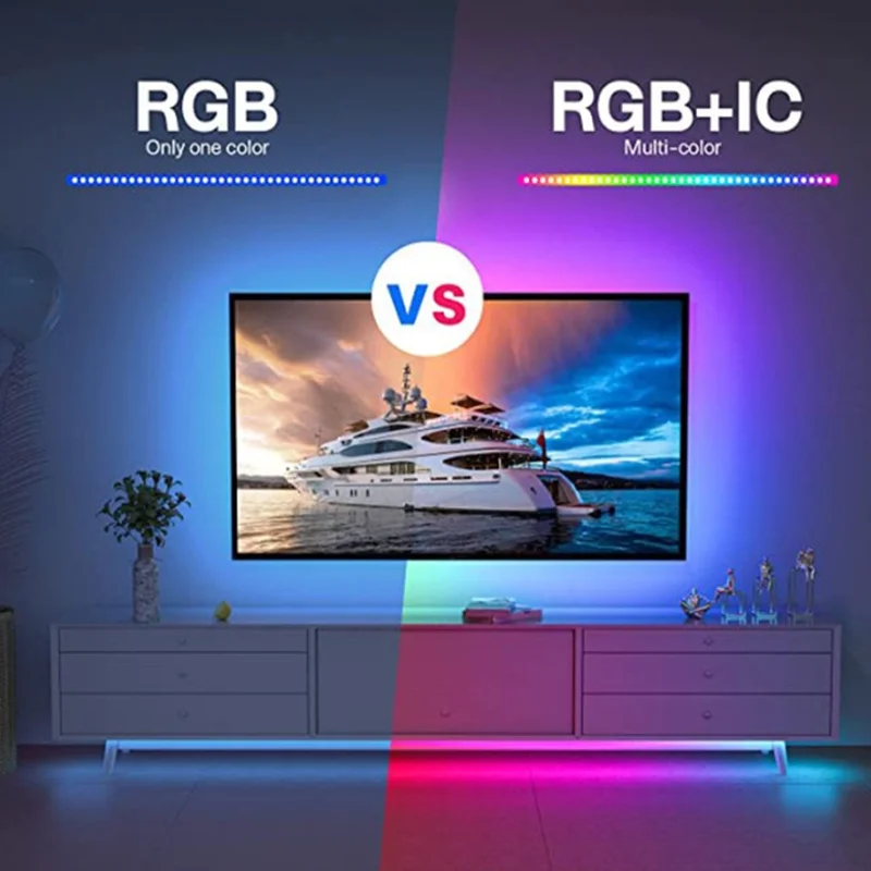 5V Colorful USB Light Bar RGB Flashing Color Change 5050 Flow Light with Running Horse Lantern Desktop Atmosphere Lamp