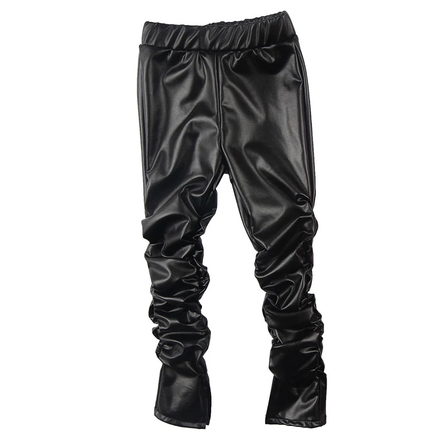 The Most Popular Girls Leather Pants Children's Stacked Pants Little ...