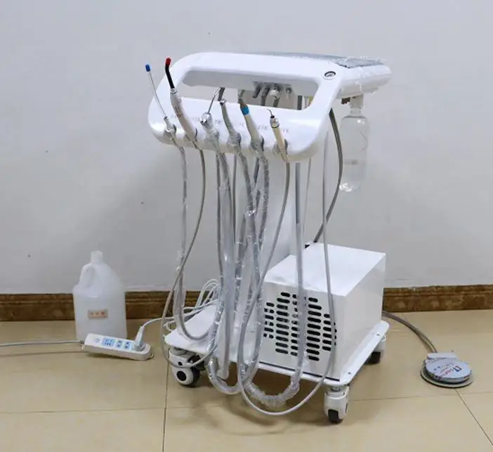 full set Dental Mobile Turbine Portable Workbench with Air Pump Scaler Curing light Machine