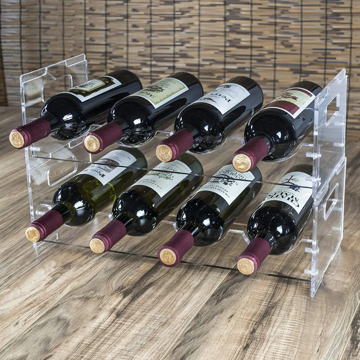 Premium Clear Acrylic Stackable Wine Rack Plastic Wine Bottle Holder ...