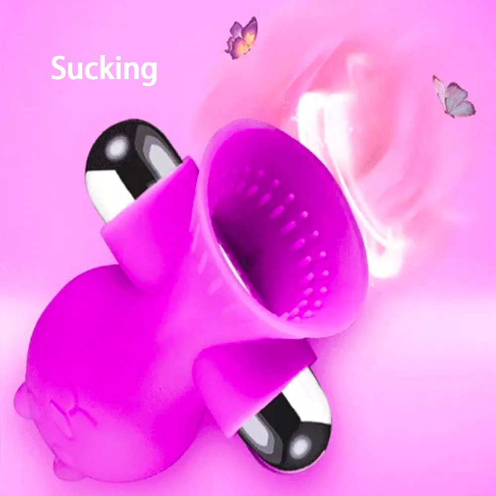 Silicone Suction Cup Bunny Rabbit Vibrator Breast Nipples Stimulator Clit  Sucker Sex Toy for Women