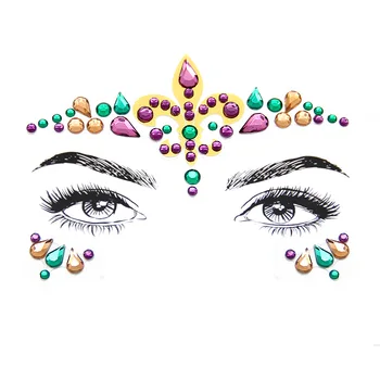 Factory Supply Gem Festival Jewels Stick On Crystals Temporary Face Rhinestone Rocks Body Stickers