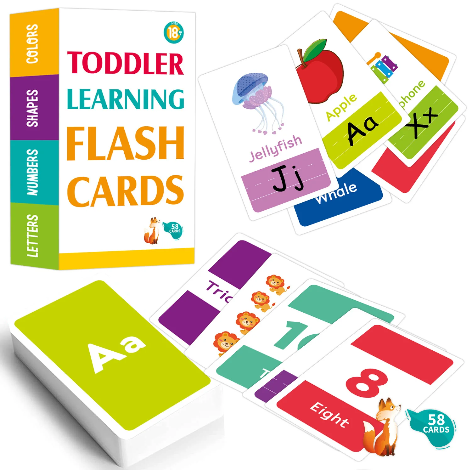 Children Early Educational Language Learning Flash Cards Kids Alphabet Flash Cards  For Baby cognitive cards