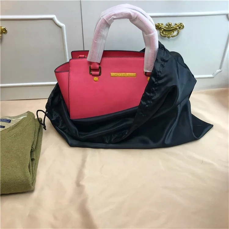 Custom Silk Dust Bag Large Black Satin Dust Bags For Handbags Luxury Dust Collector Filter Bag