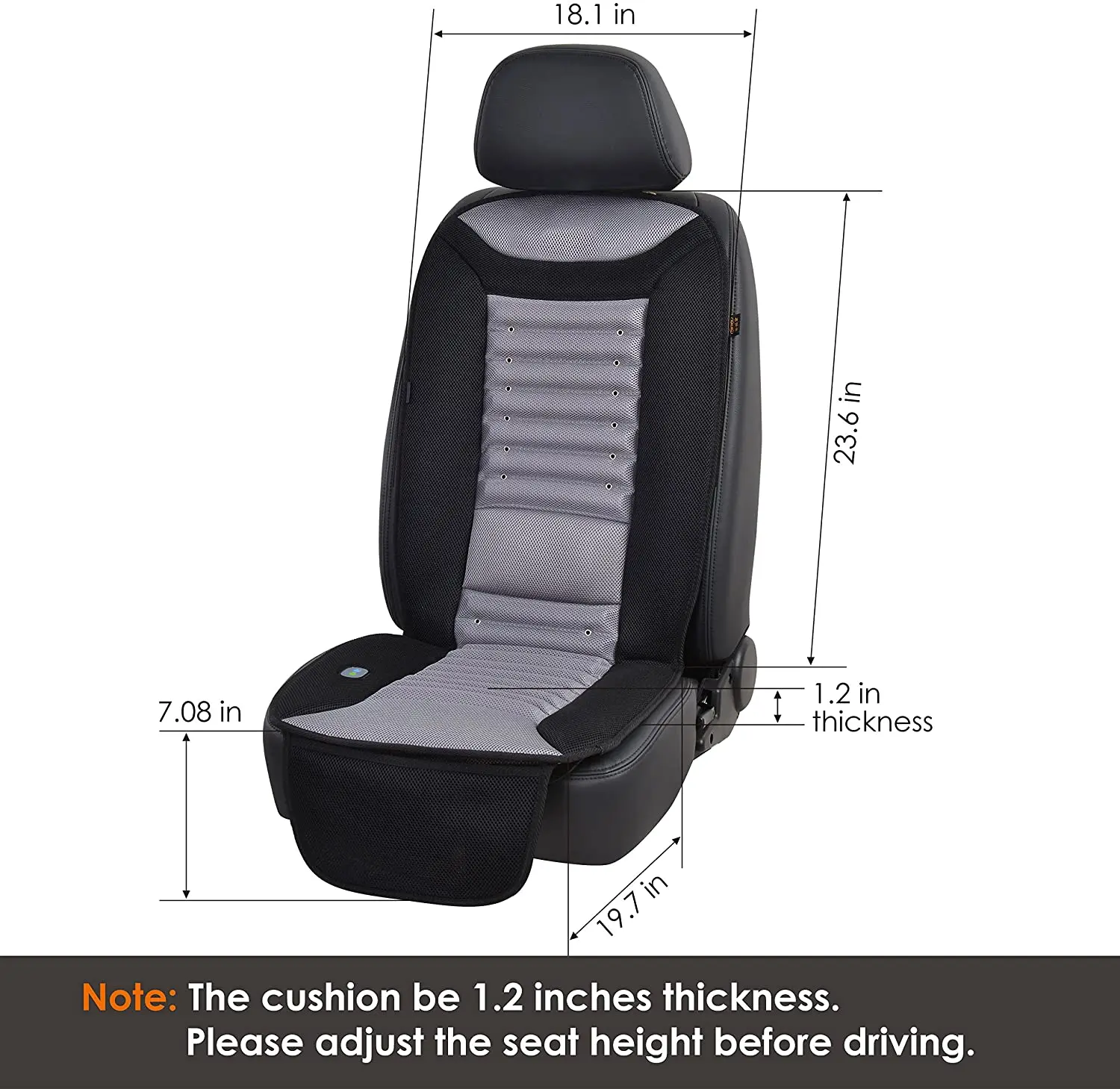 Adjustable Cool Air Car Seat Cushion,Universal Fit for Car,Truck Home Office Chair COMFIER Cooling seat Cushion with Lower Back Massage 12/24V Automotive Car Seat Cooling Pad 