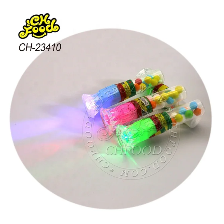 2024 New Hot Selling Cheap Small Mix Color Plastic Diamond Shape Flashlight Toy Candy for Kids Funny Toy with Candy Sweets