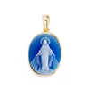 Blue Virgin Mary Cameo Pendant