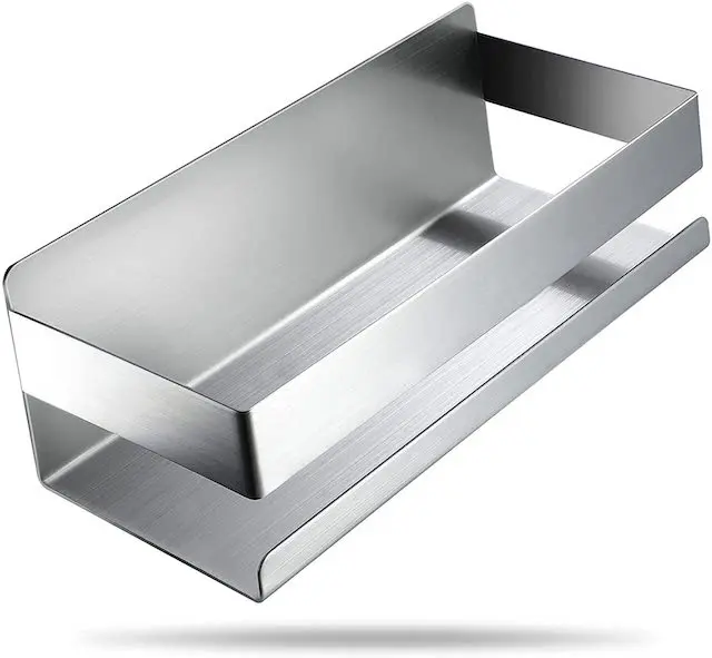 Lisveth Metal Adhesive Bathroom Shelves Rebrilliant Finish: Brushed Silver
