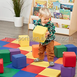 PVC cover kids indoor soft play foam sponge cube building blocks