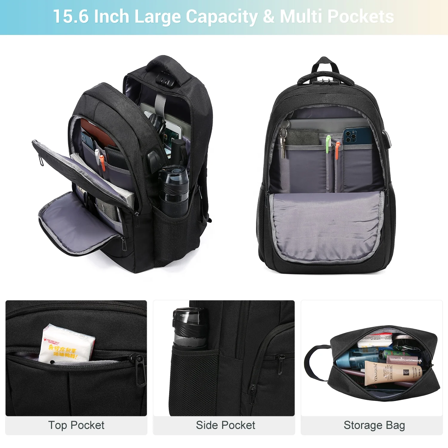 LOVEVOOK 2022 Work Travel Backpack for Women Men 17 Inch Anti Theft  Computer Bag Waterproof College Bookbag Laptop Backpacks