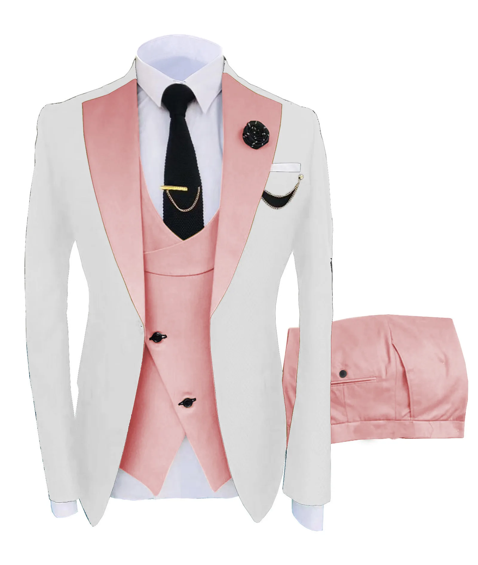 2024 Latest Design Wholesale Men Suits Tailored Suits For Men Wedding Dress 3 Piece(Blazer+Vest+Pant