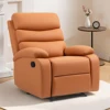 Asiento reclinable manual básico, color naranja vibrante.