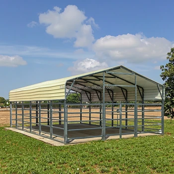 Modern 6x6m Outdoor Livestock Shelter Farm Cattle Sheep Breeding Shelter Steel Frame Metal Sheet Roof