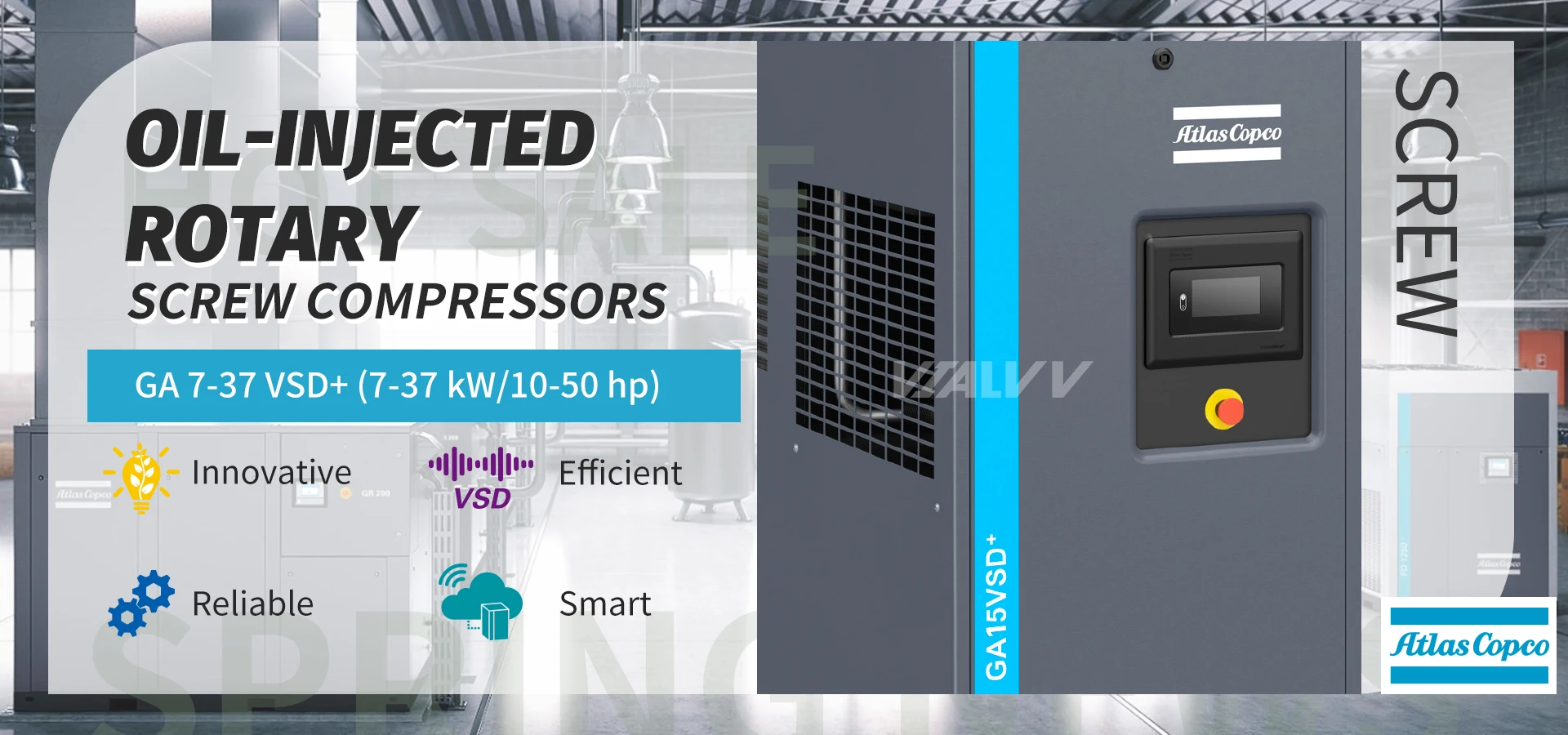 Atlascopco Ga7 Ga11 Ga15 Ga22 Ga30 Ga37 Ga45 Ga55 Ga75 Ga90 Ga110 Vsd