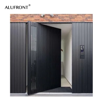 ALUFRONT Custom  Front Exterior Main Entry Security Doors Aluminum Insulated Front Entry Pivot Doors Exterior Door for Villa