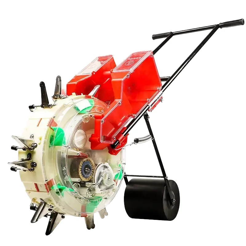 2-in-1 Manual Seeder & Transplanter Machine New Gear for Home Farm Use Corn Maize Adjustable Distance Fertilizing