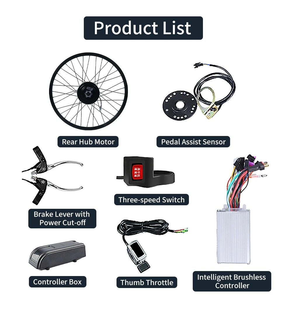 China Factory New Product Ideas 48v 52v 60v 72v electric bike battery Hub Motor 1000w 1200w 1500w 2000W 3000w ebike kit