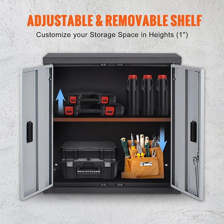 Storage Mech JH-Mech Wall Garage Storage Cabinet Hanging 2 Doors Wall Mounted Steel ...