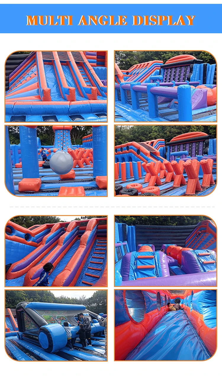 CH Custom Outdoor Children's Playground Inflatable Combo Games Theme Park Platform Inflatable Slides Amusement Trampoline Park factory