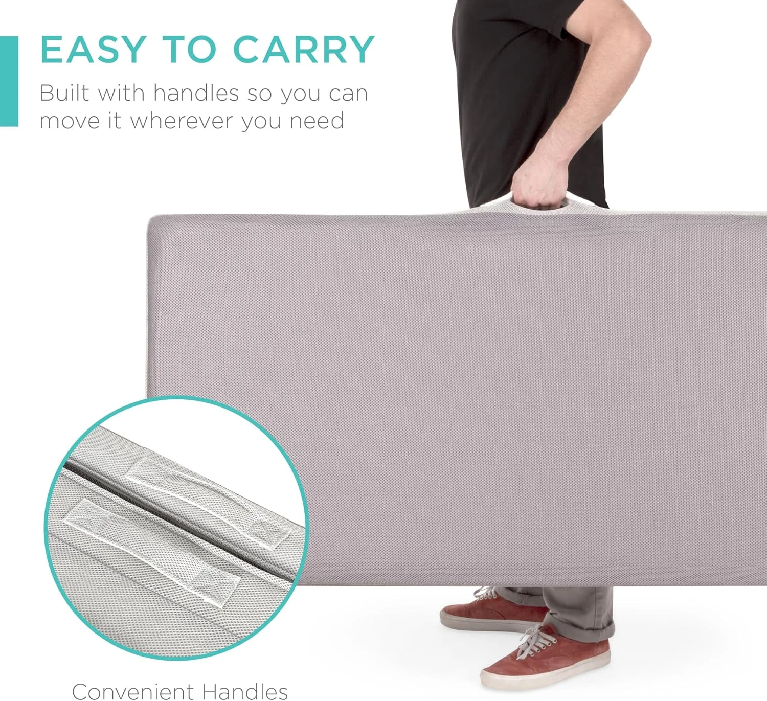 zipper removable four fold memory foam mattress cover-3