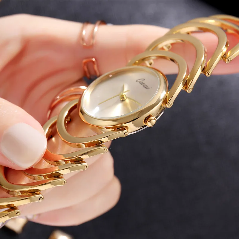 2021 Waterproof Quartz Watch New Design Hollow Gold Watch For Valentine's Gift