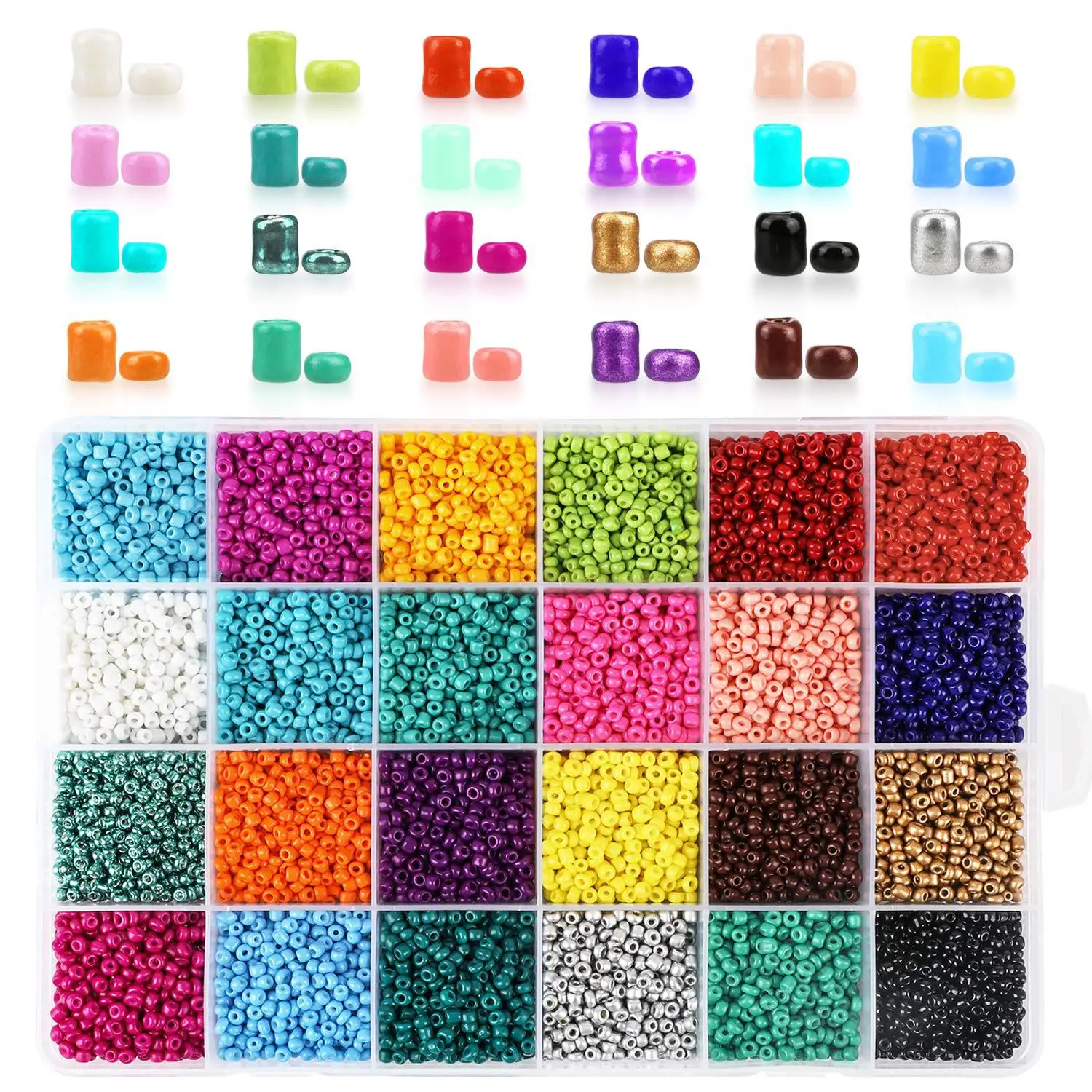 Kit 6000 Colored Glass Beads 4mm 