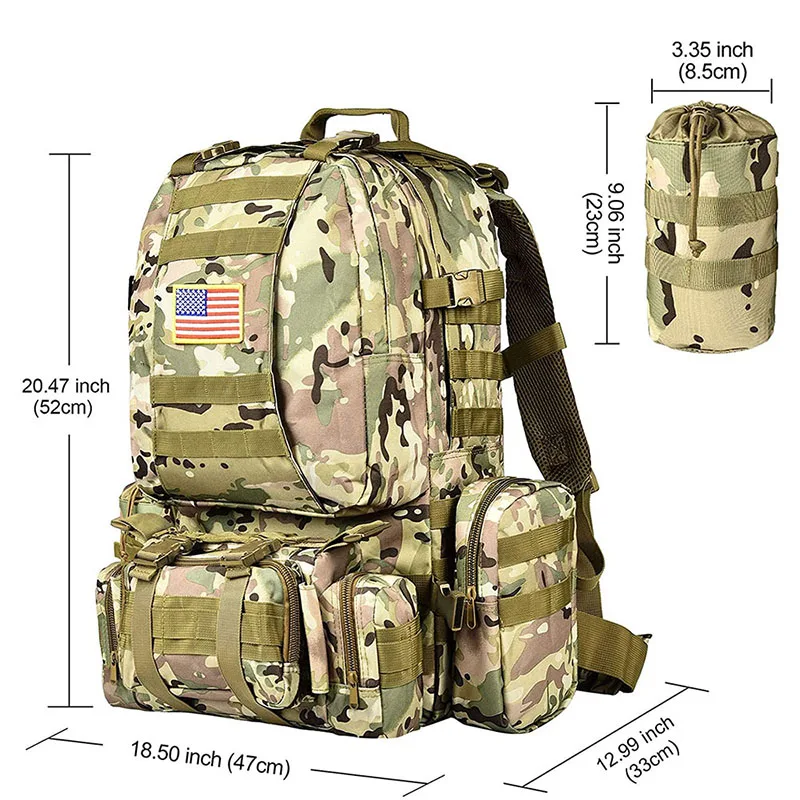 High Capacity Training Backpack Waterproof Tactical Backpack for Hiking Outdoor Travel Camouflage Tactical Backpack