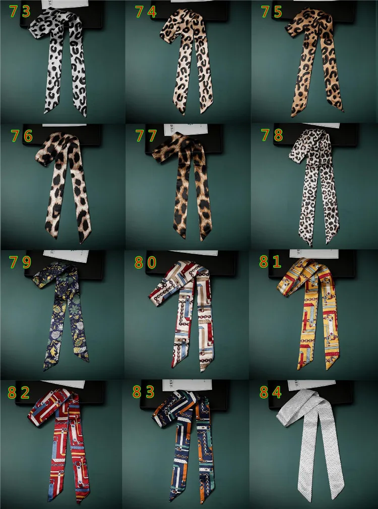 High Quality Designer Brand Women Hail Tie Scarf 100% Silk Twill Skinny Scarf