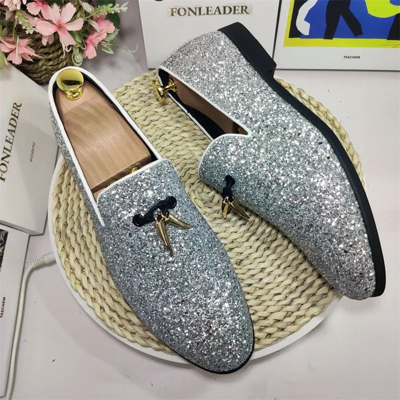Platform Shoes For Men Solid Gold Silver Glitter Soul Train Disco