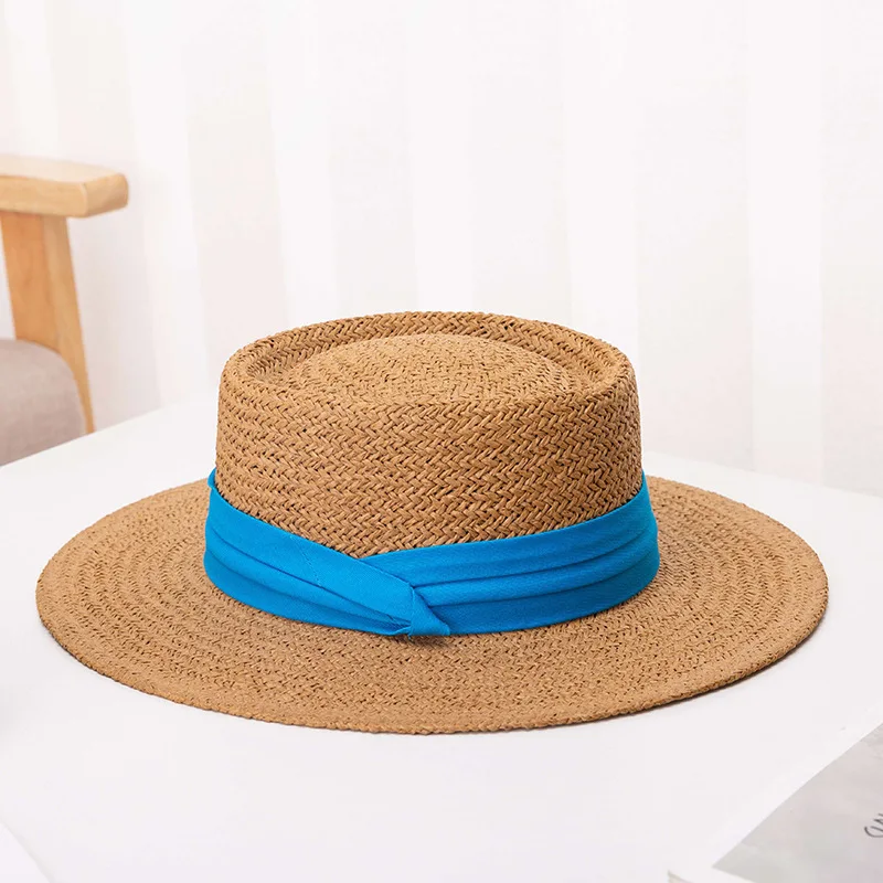 Women New Summer Flat Top Big Eave Hat Outdoor Travel Sun  display picture 3