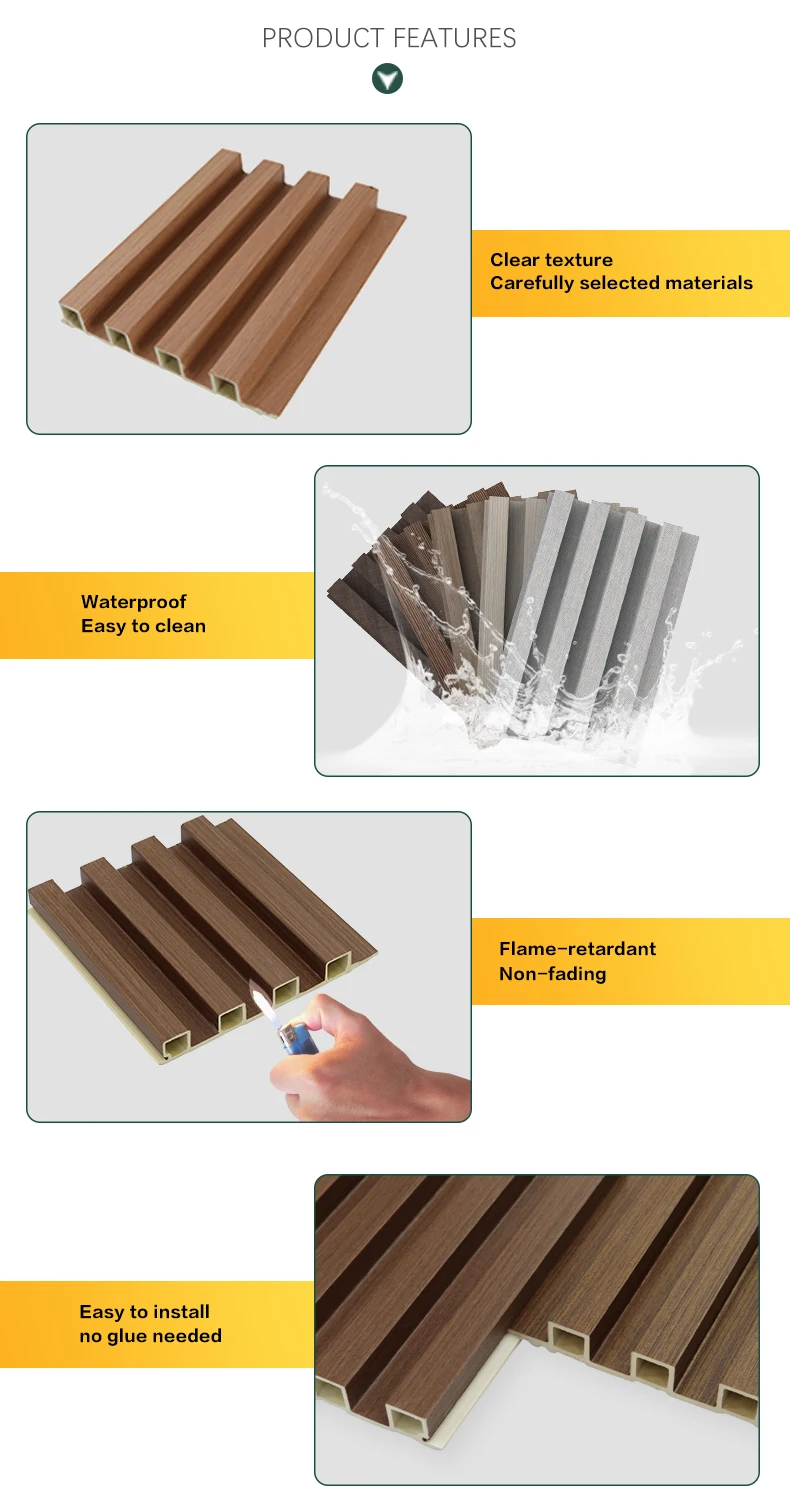 Modern Decorative Boards Cladding Wall Plastic Composite Wpc Pvc Wall ...