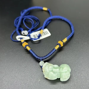 New Product Sale Natural Myanmar A-Level Jade Fashionable Pendant Necklace for Men and Women Money Drawing Qi Xiu Accessory