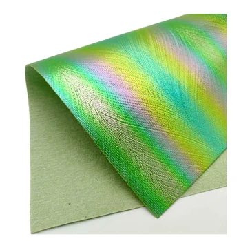 Laser Magic Rainbow Color Synthetic Leather Vinyl Faux Leather PVC Fabric For Making Cover/Hair Bow/Craft/Sewing