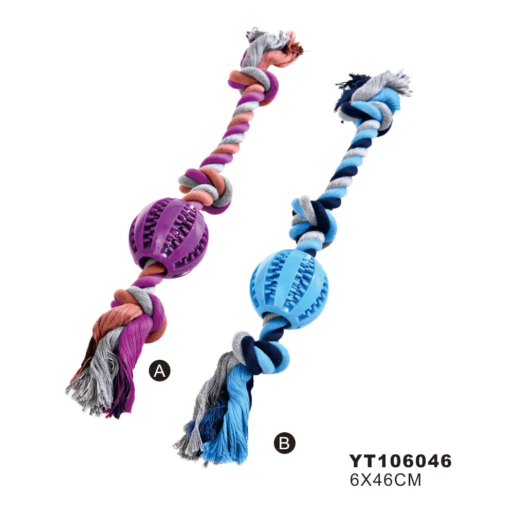 Petstar Custom Durable Chew Tpr Treat Ball Cotton Rope Dog Pet Toy