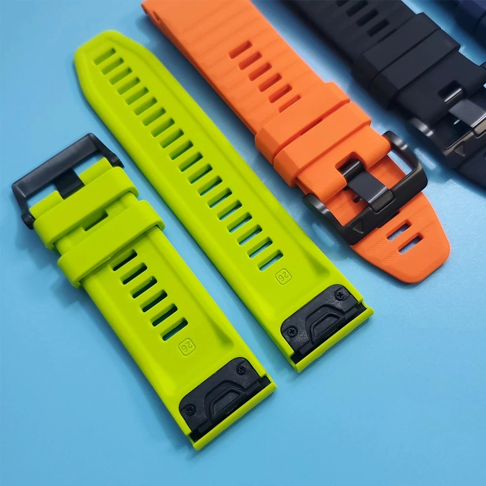 Cinturino In Silicone 26mm Per Garmin Instinct 3 50mm, Fenix 8 51mm, Fenix 7X, 6X, Epix Pro 51mm, Enduro – Regolabile E Impermeabile