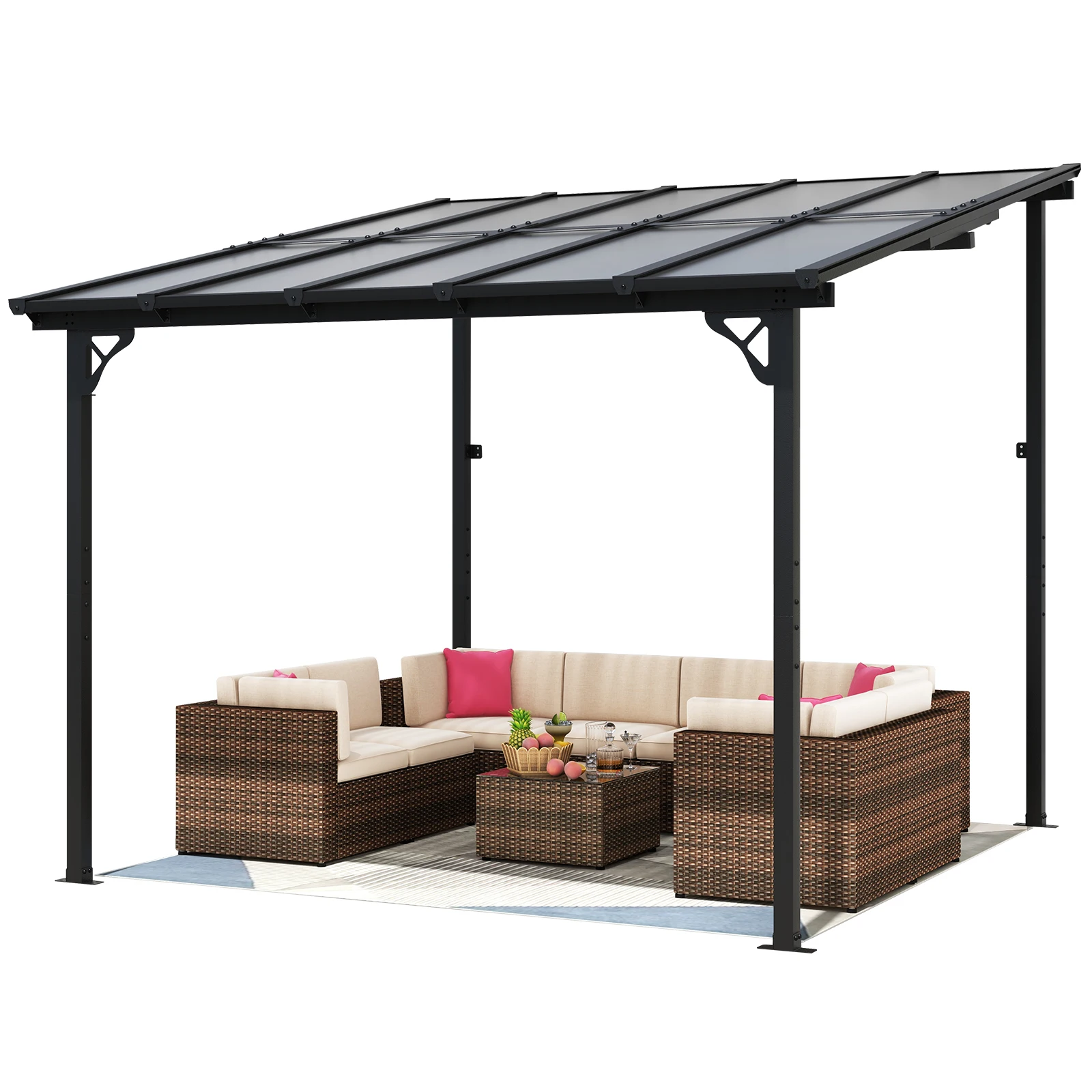 Modern Outdoor Aluminum Motorized Pergola Roof Wall Mounted Gazebo With ...