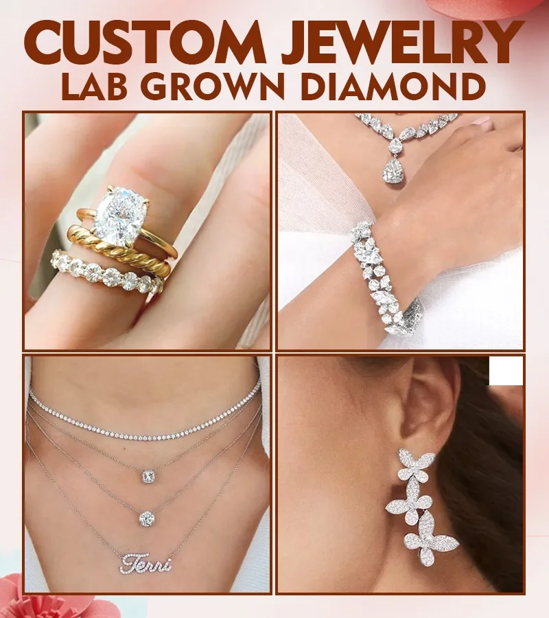 White Gold Ring Simple Design Lab Diamond Ring Round Cut Loose Stone High Quality Silver 10K 14K 18K White Gold Ring